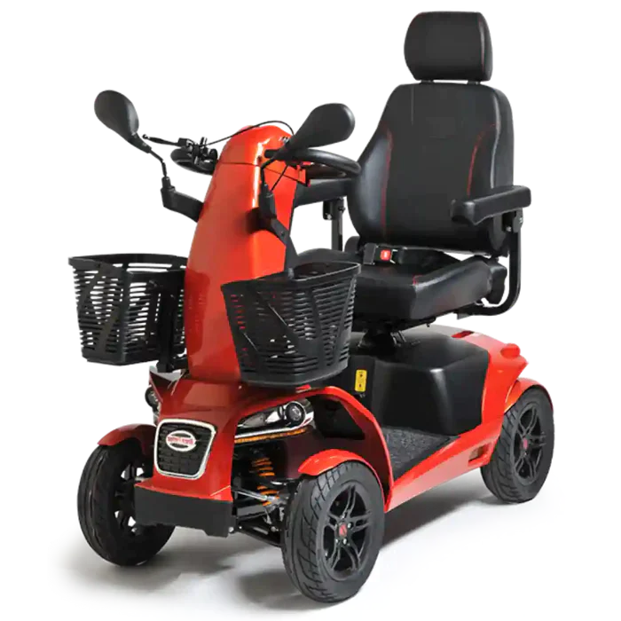 Heavy duty scooter front facing with 2 baskets