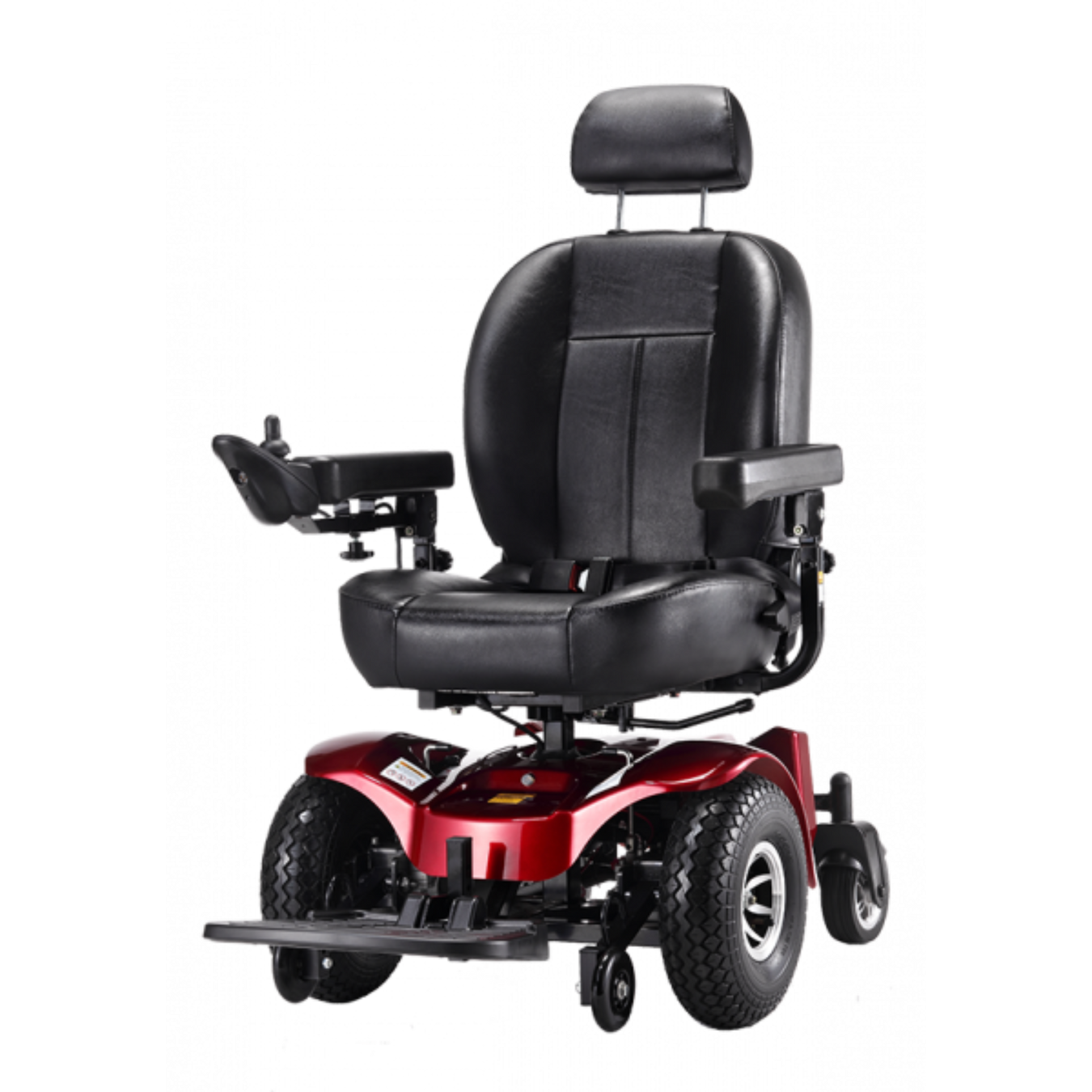 Electric Power Chair with joystick front facing red 